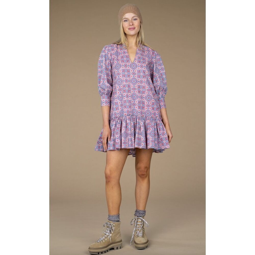 Olivia James the‎ Label Chloe Dress Mini Long Sleeve Size XS Cabin Quilt $216